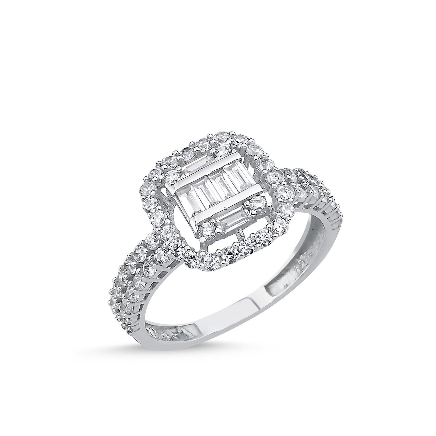 Bague baguette carré CZ