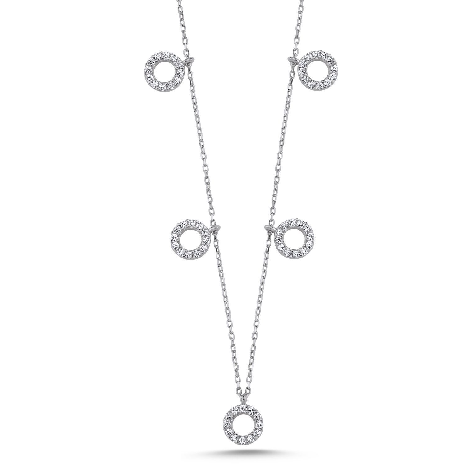 Collier cercle à breloques CZ