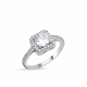 Bague Solitaire Carrée